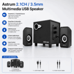Astrum 2.1CH / 3.5mm Multimedia USB Speaker - Image 2