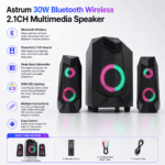 Astrum 30W Bluetooth Wireless 2.1CH Multimedia Speaker - Image 2