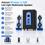 Astrum Wireless 2.1CH Led Light Multimedia Speaker - Image 2