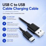 USB C to USB Cable Charging Cable - Image 2